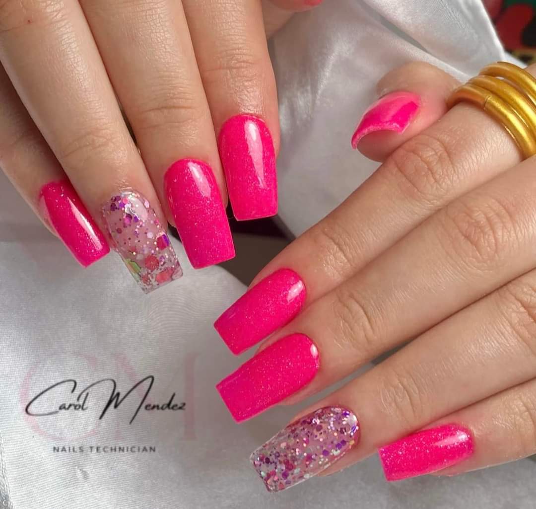 Cromatista - Acrylic Powder - Neon Pink Glitter - 1 oz
