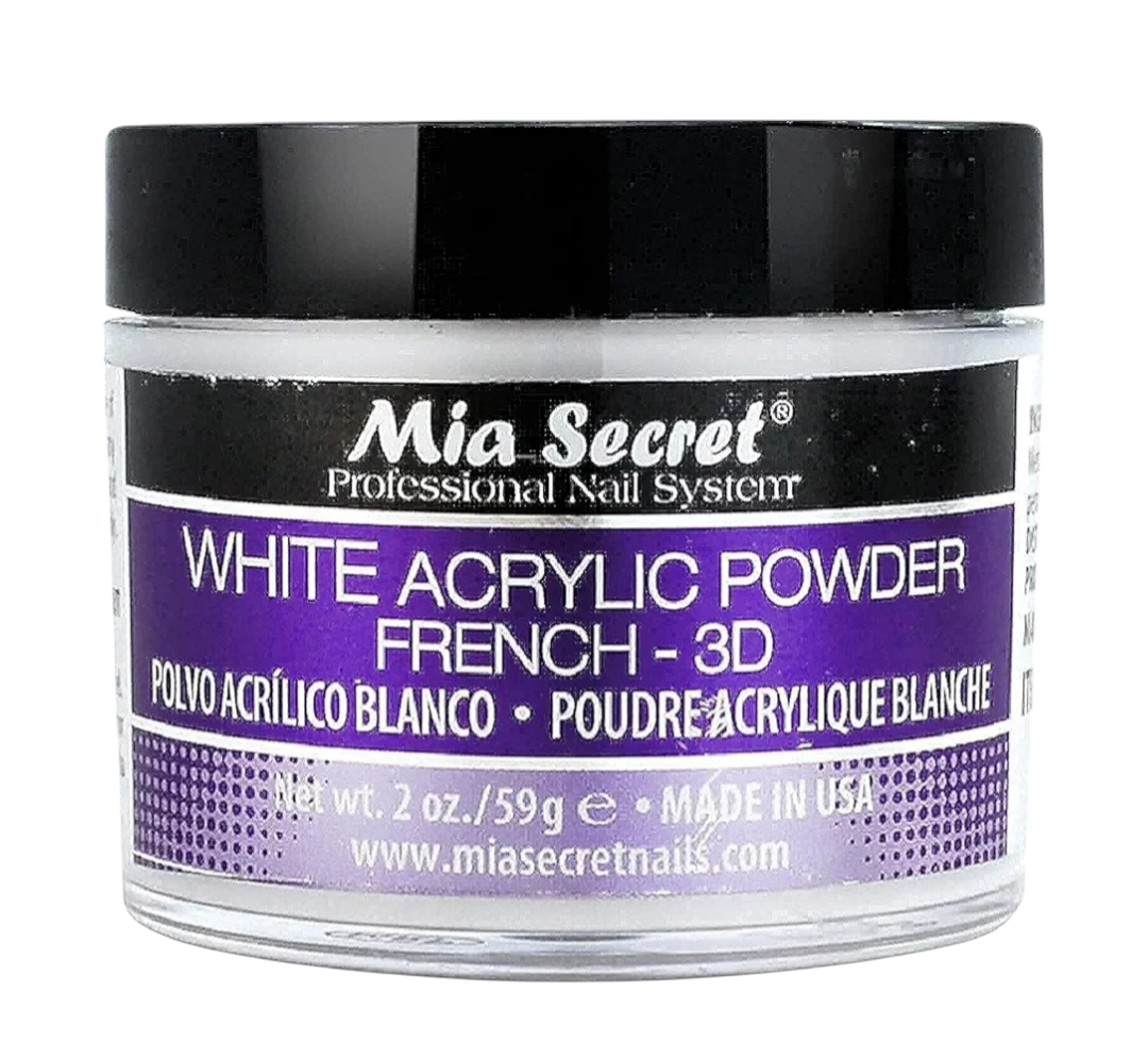Mia Secret - Basic Acrylic Powder - White French 3D - 2 oz