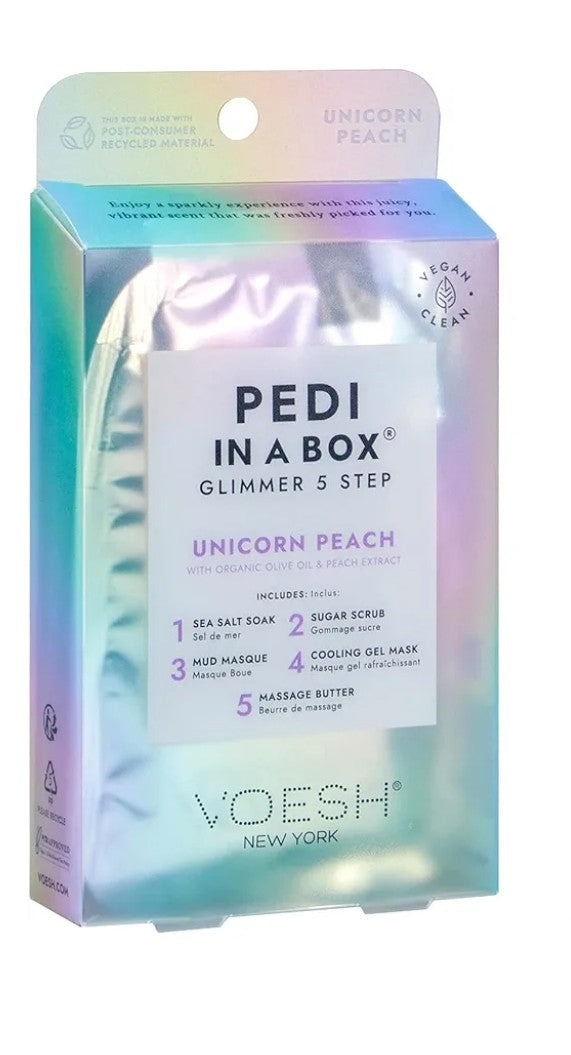 Voesh - Pedicure System - Pedi in a Box 5 step - Unicorn Peach