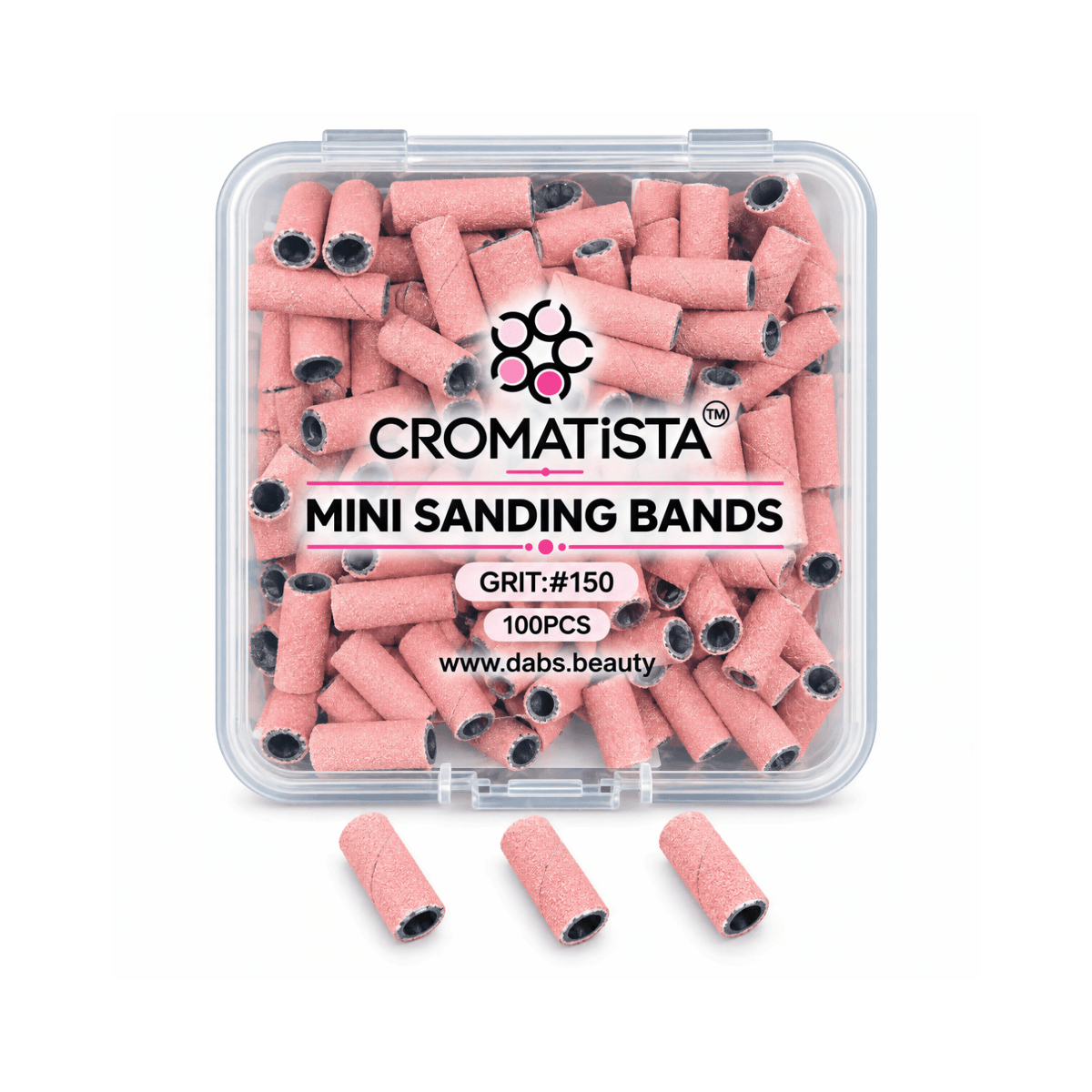 Mini Sanding Bands - Grit #150 Pink - Cromatista - 100 Pcs