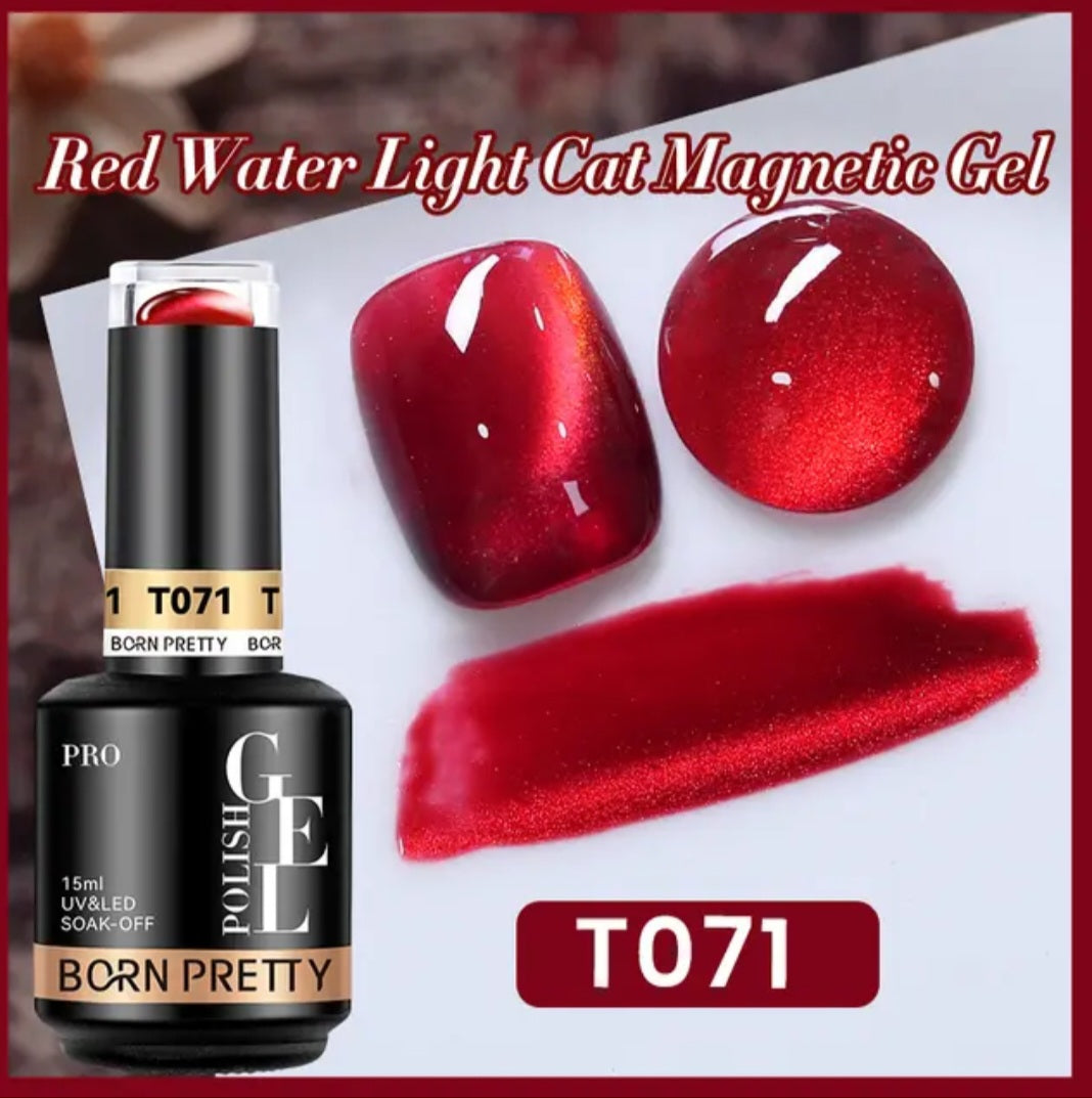 Gel Nail Polish - Born Pretty Pro - Cat Eye - Red Series T071