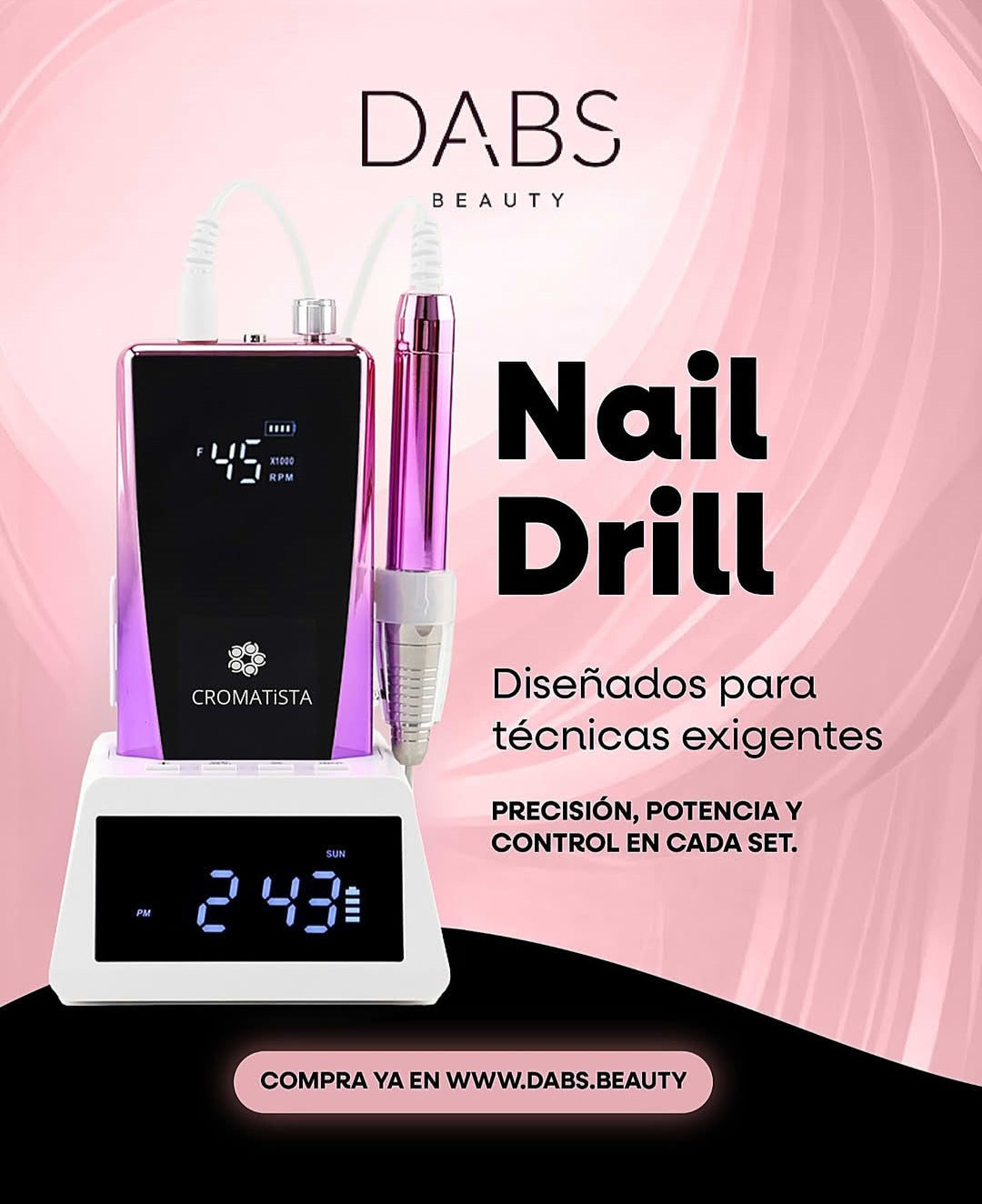Nail Drill - Máquina de uñas 45 RPM - Cromatista