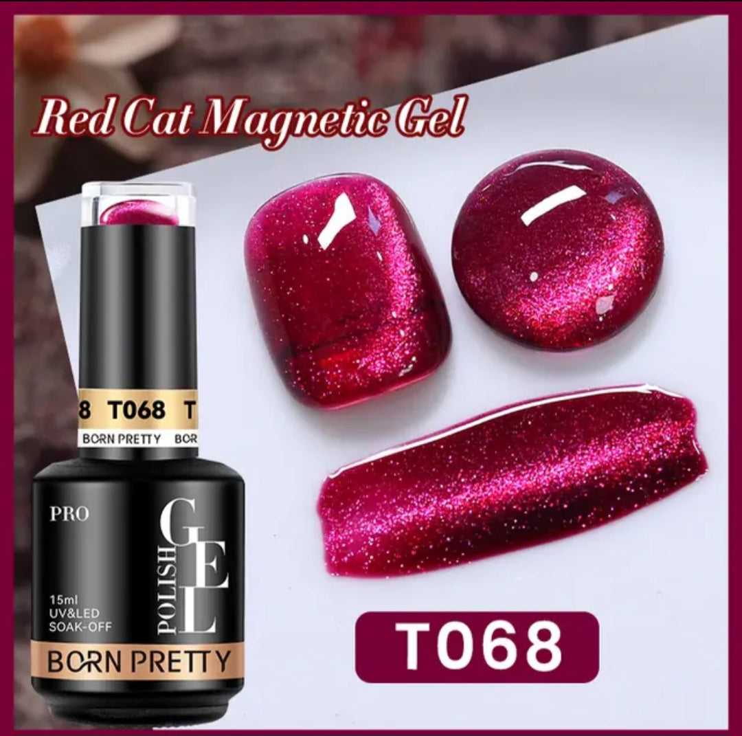 Gel Nail Polish - Born Pretty Pro - Cat Eye - Red Series T068