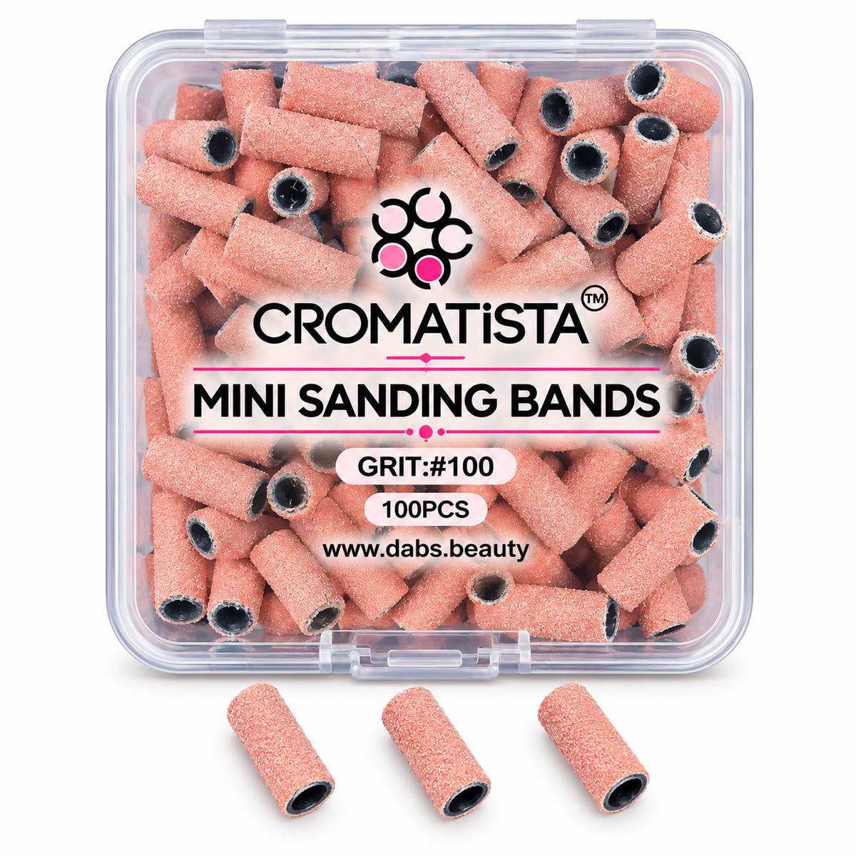 Mini Sanding Bands - Grit #100 Pink - Cromatista - 100 Pcs