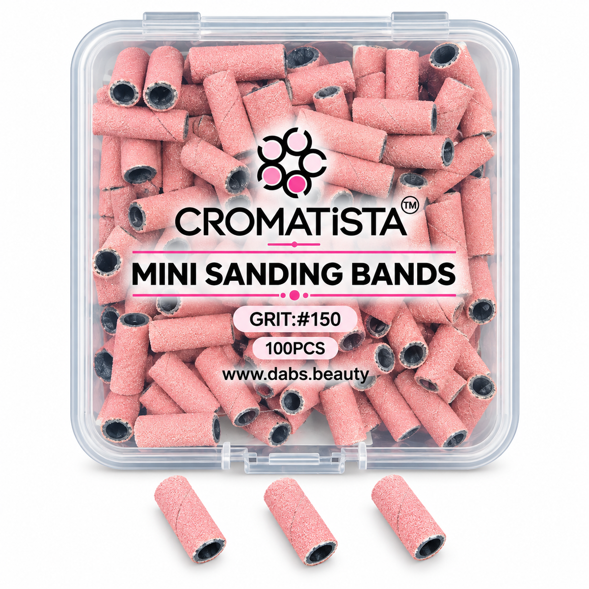 Mini Sanding Bands - Grit #150 Pink - Cromatista - 100 Pcs