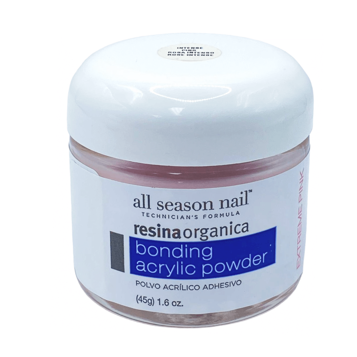 All Season Nail - Basic Acrylic Powder - Resina Orgánica Bonding- Extreme Pink 1.6 oz