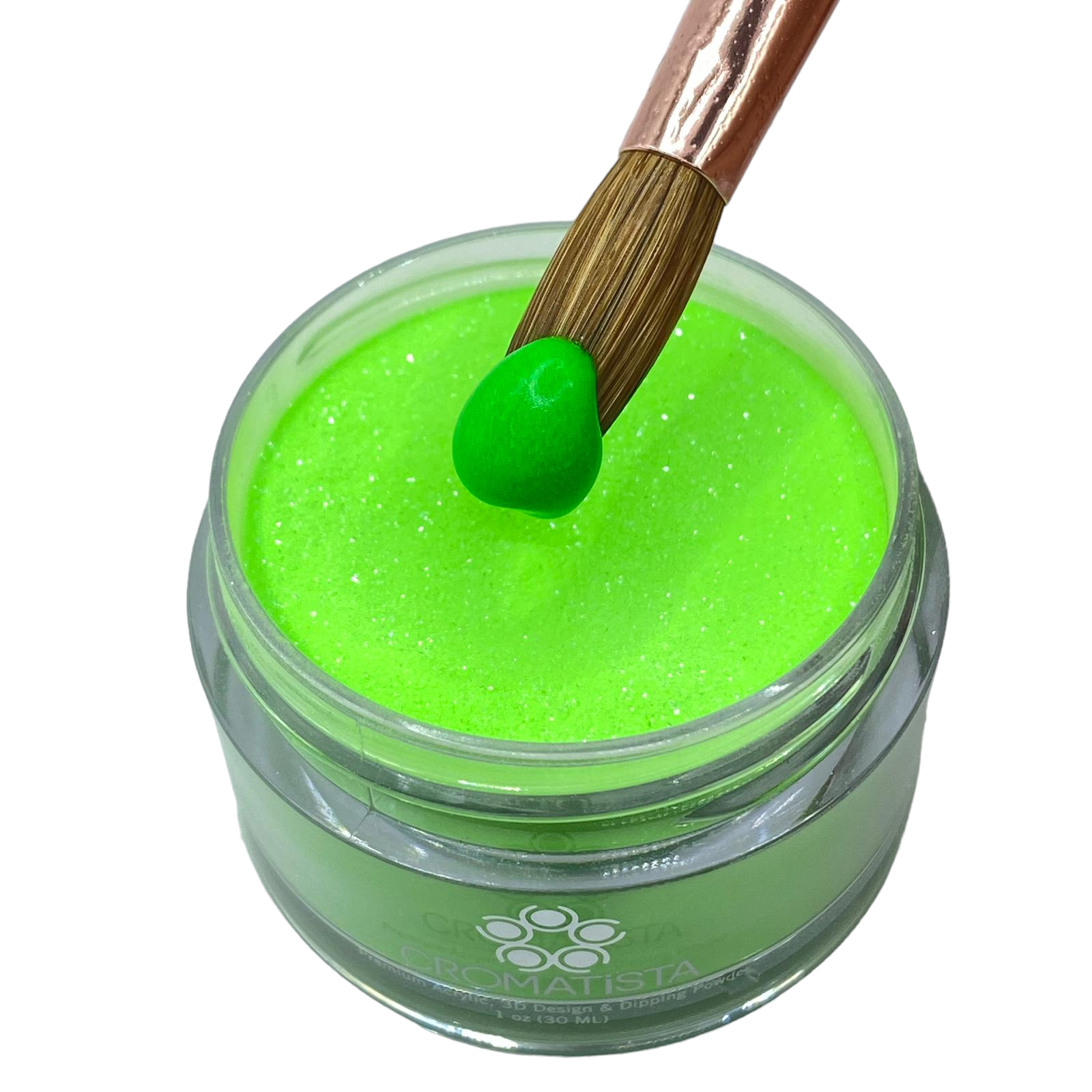 Cromatista - Acrylic Powder - Neon Green Glitter - 1 oz