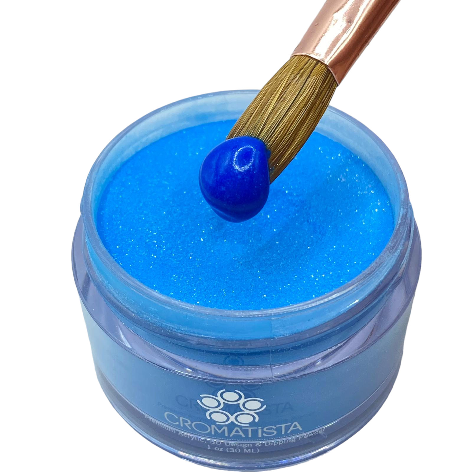 Cromatista - Acrylic Powder - Neon Blue Glitter - 1 oz