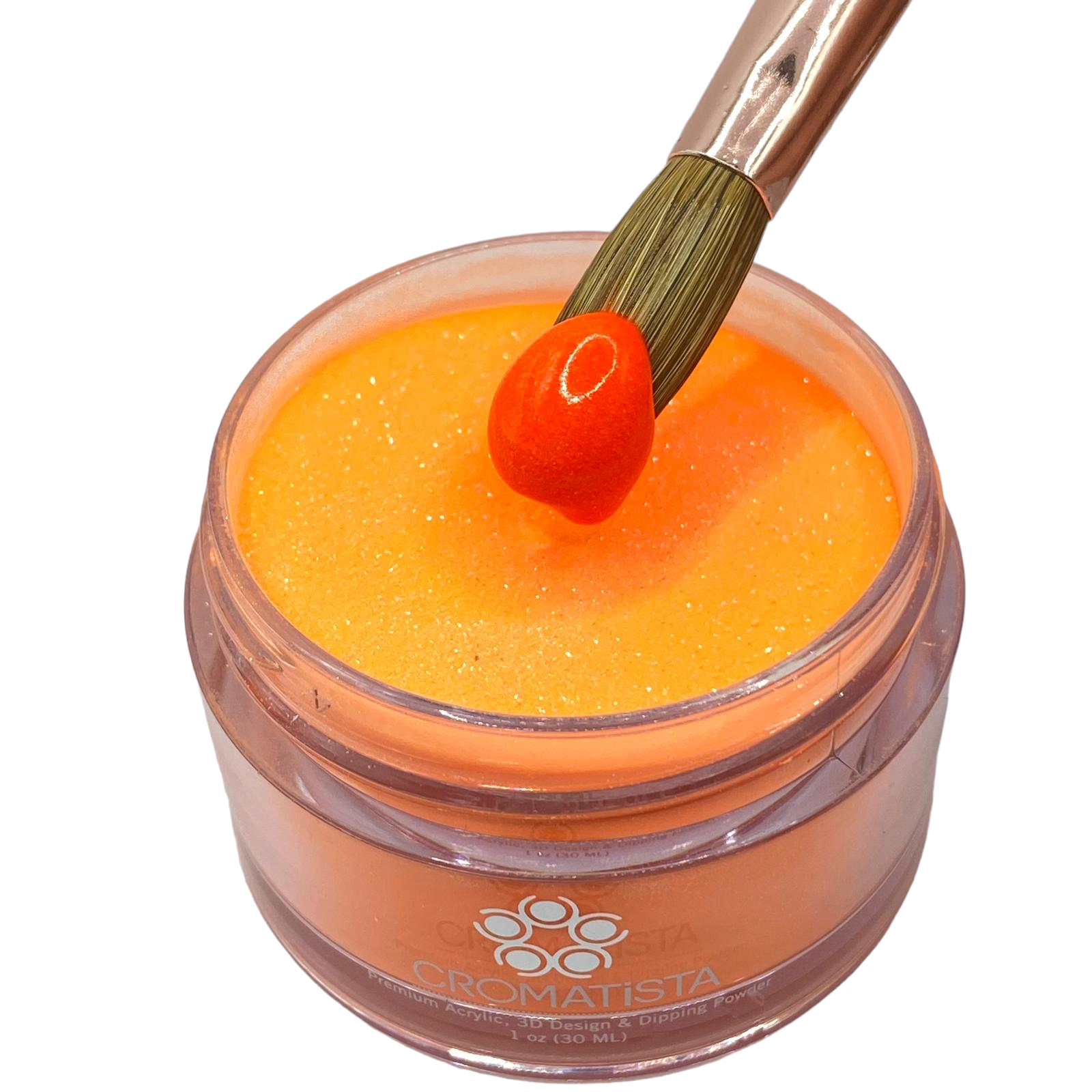 Cromatista - Acrylic Powder - Neon Orange Glitter - 1 oz