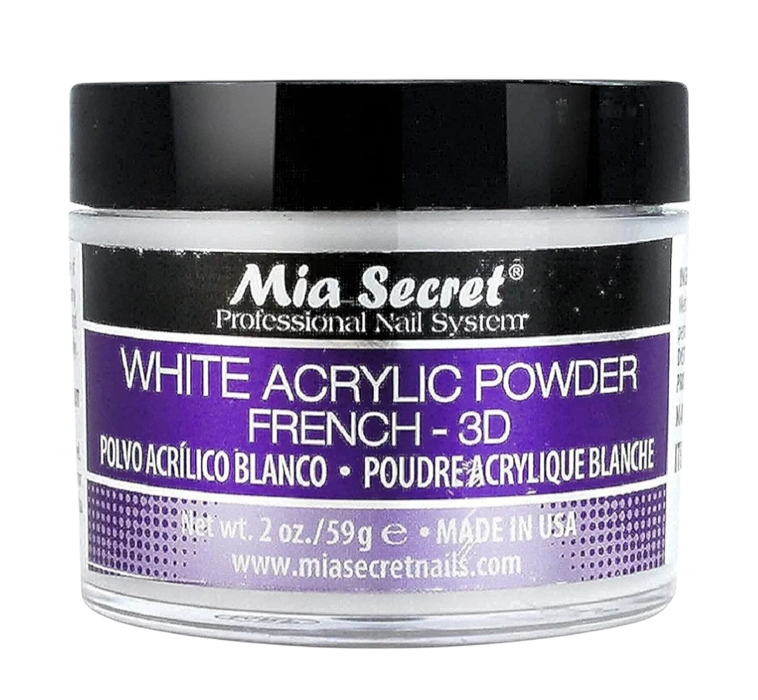 Mia Secret -  Basic Acrylic Powder -  White French 3D - 2 oz