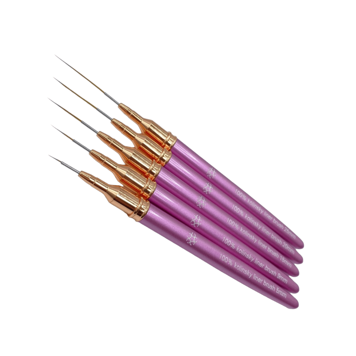 Cromatista - Nail Brushes - Set de pinceles lineales 100% Kolinsky - 5 pcs