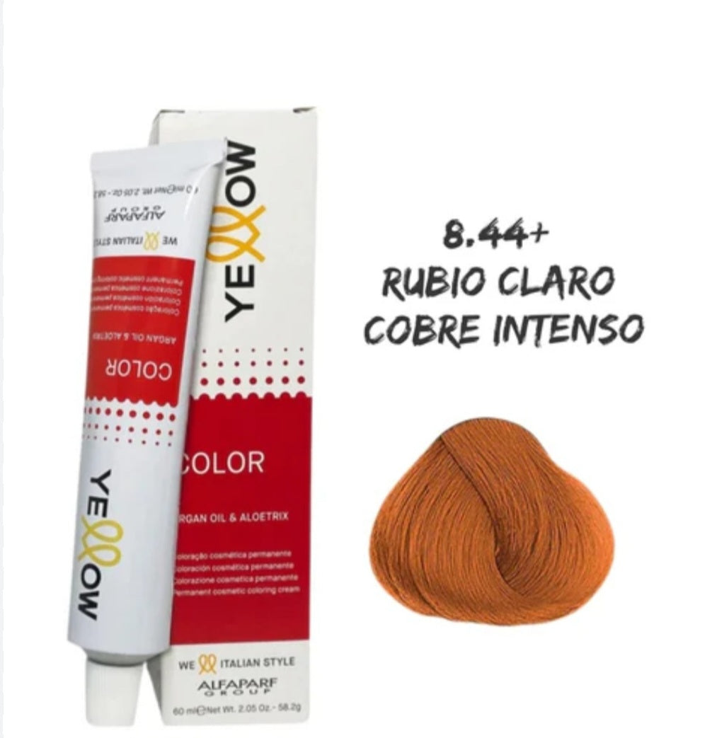 Alfaparf Yellow-  Tinte Rubio Claro Cobre Intenso Plus - 8.44 +