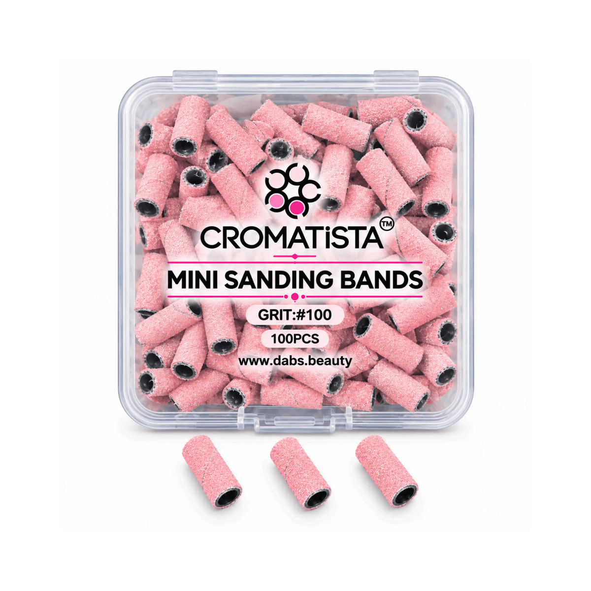 Mini Sanding Bands - Grit #100 Pink - Cromatista - 100 Pcs