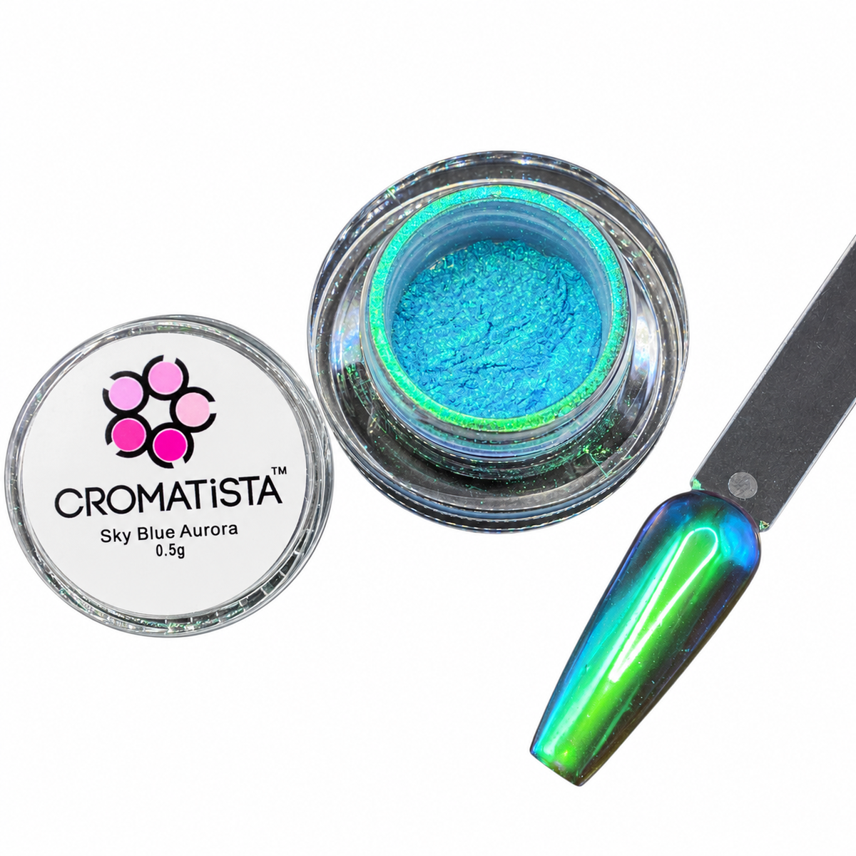 Cromatista - Sky Blue Aurora Chrome Powder - 5 Grams